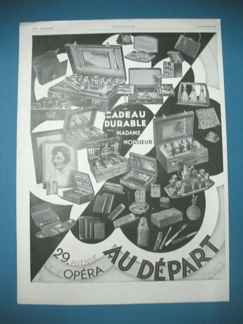 Publicite De Presse Au Depart Necessaire De Voyage Trousseau Mallette Ad 1929