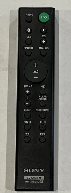 Sony Sound Bar Remote Control RMT-AH103U HT-CT80 SA-CT80 SS-WCT80