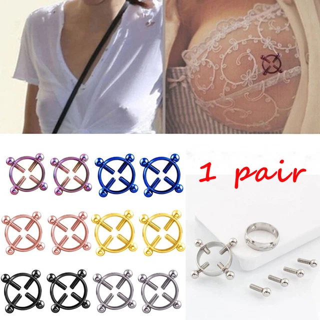 thumbnail image 2 of Adjustable Non-Piercing Nipple Chain Jewelry With Necklace - Stainless Steel Clamp-On Body Jewelry For Women 2 of 9