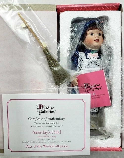 Treasury Collection Paradise Galleries "Saturday's Child" 8.5" Porcelain Doll
