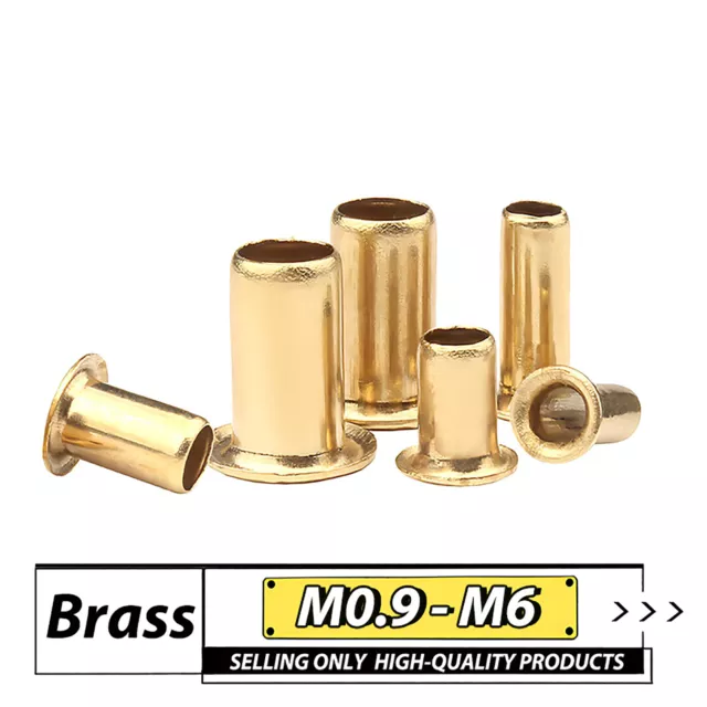 PCB Rivet Brass Tubular Hollow Rivet Eyelets Vias M0.9 M1.3 M1.5 M1.7-M6 DIY