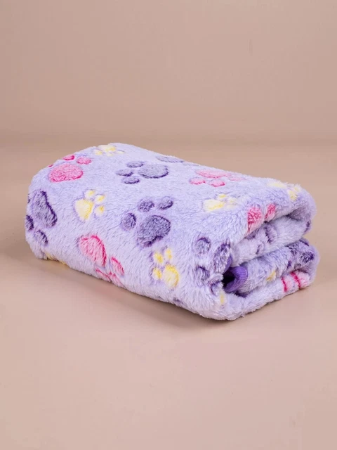 Puppy Blanket for Pet Cushion Small Dog Cat Bed Soft Warm Sleep Mat Paw Print
