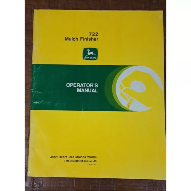 John Deere 722 Mulch Finisher Operator's Manual