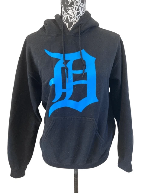 Old English Detroit The D Pullover Hoodie Tigers Lions Michigan Sports Sporty At