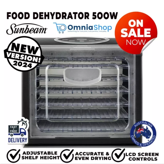 Dehydrator Food dryer Sunbeam 6 Trays Healthy Fruit Vegetable REAL AU SELLER!