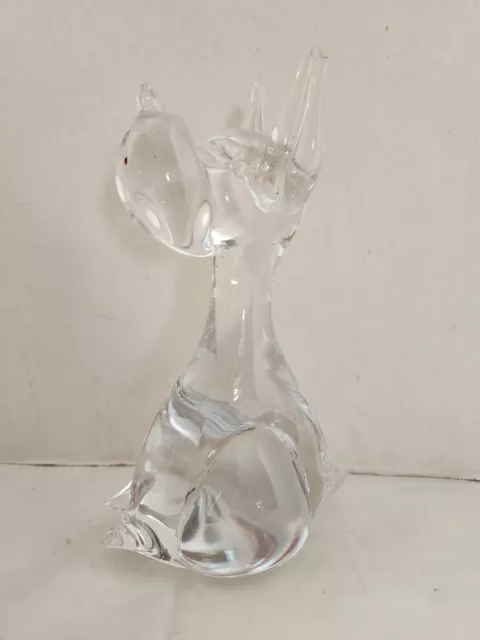 Murano Clear Glass Great Dane Dog Figurine