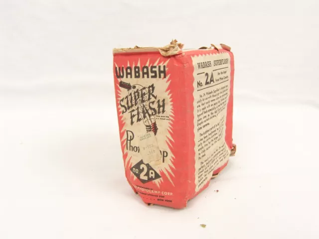 NOS Vintage Wabash Super Flash Wire Bulb # 2A Flashbulbs (2 BULBS) Speed Graphic