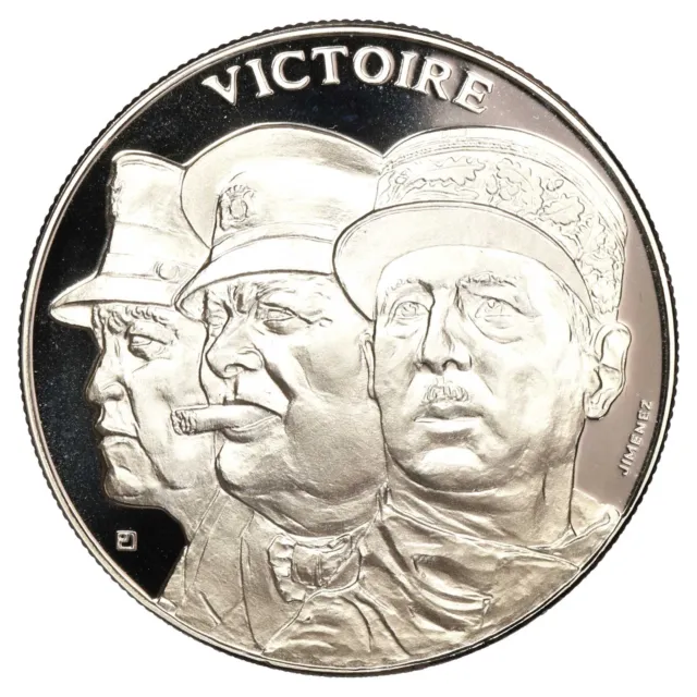France médaille Eisenhower Churchill Charles de Gaulle WW2 1939-1945 cupronickel