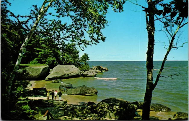 Vtg Port Austin Michigan MI Cove at Broken Rocks 1960s View Postcard