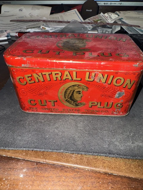 central union cut plug tobacco tin Antique Tin, Old Tobacco Lot - Dan Patch Cut