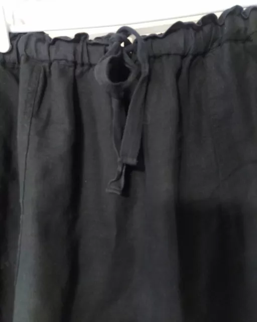 Caslon Black Linen Mini Skirt with Drawstring Waist & Pockets Size XL