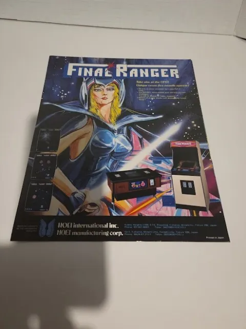 Flyer  HOEL, FINAL RANGER 1980  Arcade Video Game advertisement original see pic