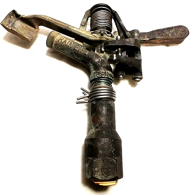 ANTIQUE VINTAGE SOLID Brass Sprinkler Head Rain Bird 65PJ 65d PATd 44.