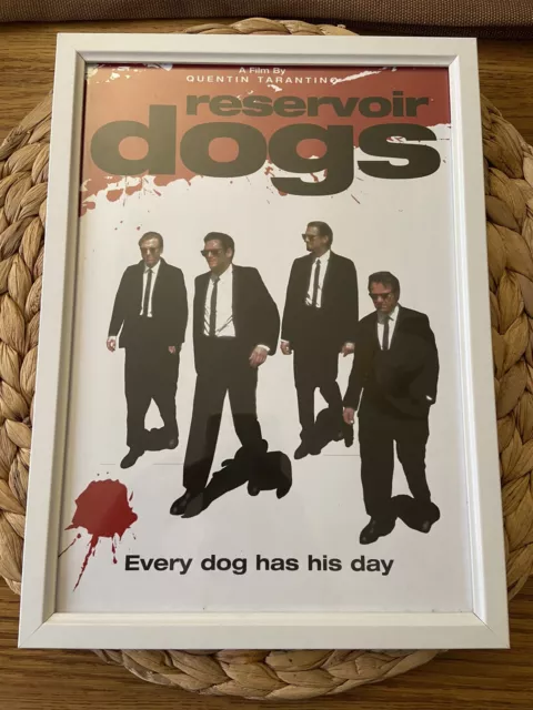 Brand New Framed A4 Reservoir Dogs Movie Poster Printed White Frame