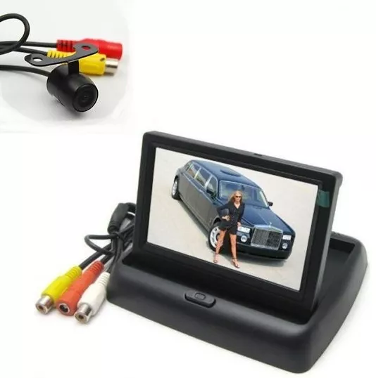 Kit Monitor Lcd A Scomparsa Tft 4.3 Video Auto Camper Con Telecamera Retromarcia