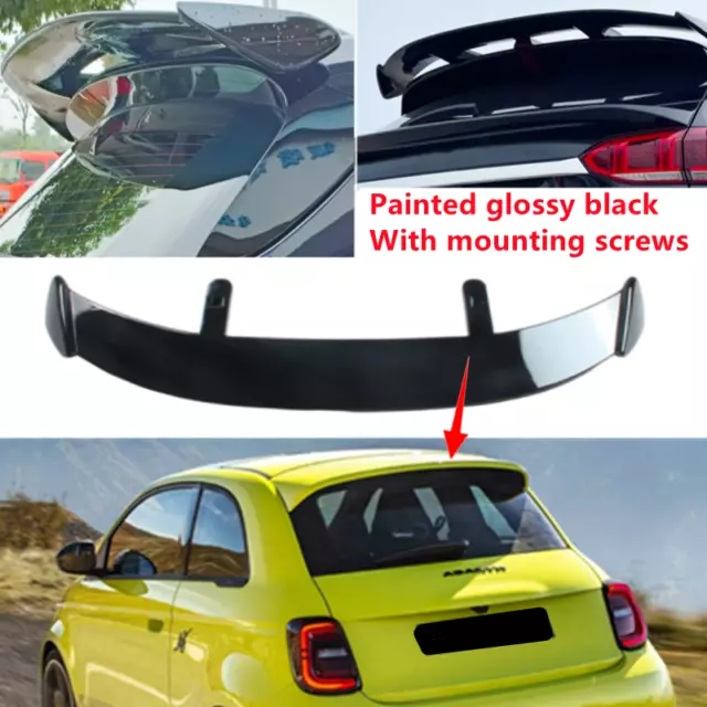 Universal Wing Fit For Abarth 500 Painted Gloss Black Rear Boot Roof Spoiler