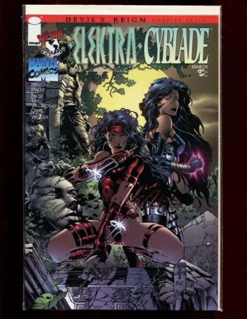 ELEKTRA / CYBLADE 1(9.2)(NM-)DEVILS REIGN-FINCH-IMAGE-TOP COW-MARVEL(b009)