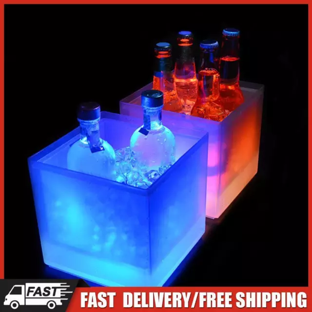 Nightclub Bar RGB LED Luminous Wine Ice Bucket Double-Layer Ice Buckets DE