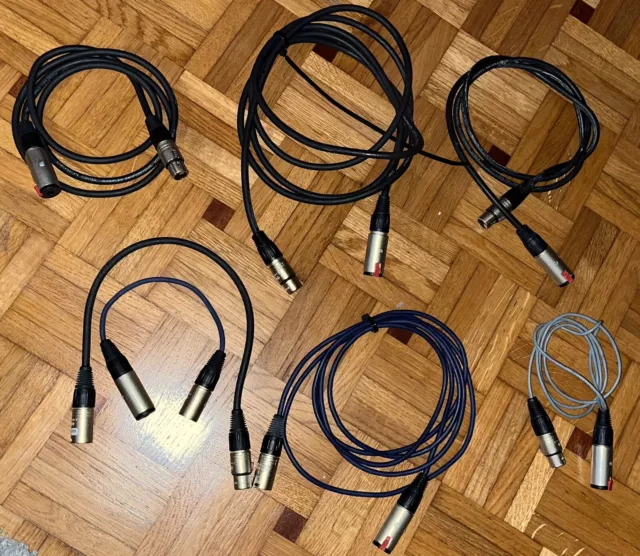 Lot De 7 Cables Divers Sono Studio Xlr/ Xlr Et Xlr Jack F