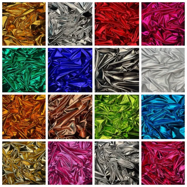 Premium Metallic Jersey Foil Stretch Shiny Fabric Fancy Dress Costume Material