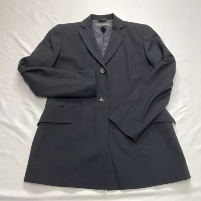 Banana Republic Suit Jacket Womens 2 Black 2 Button Blazer Sport Coat Mid Length