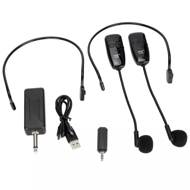 Clip Ear Headset UHF Earpiece Lapel Microphone System Transmitter & Receiver 2