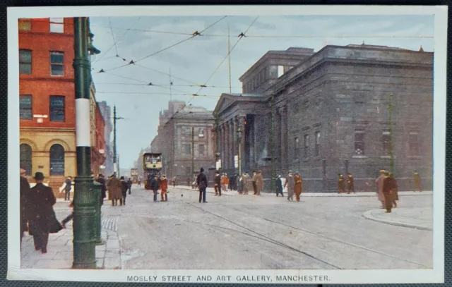 Manchester Postcard: Mosley Street & Art Gallery. Photochrom Celesque, Unposted
