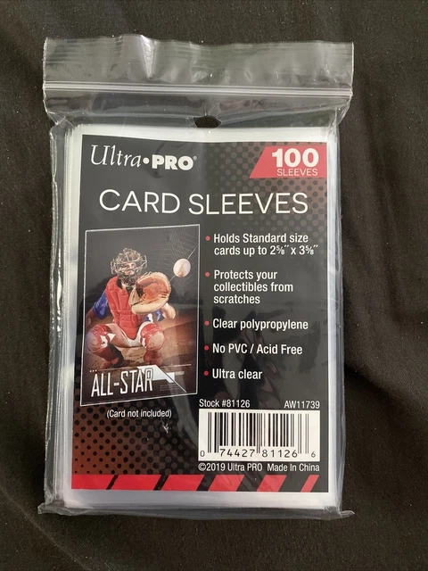 Ultra PRO 100 Penny Card Sleeves - 2 5/8" X 3 5/8" Clear Soft Protection For Trading Cards Ultra PRO 100 Penny Card Sleeves - 2 5/8" X 3 5/8" Clear Soft Protection For Trading Cards