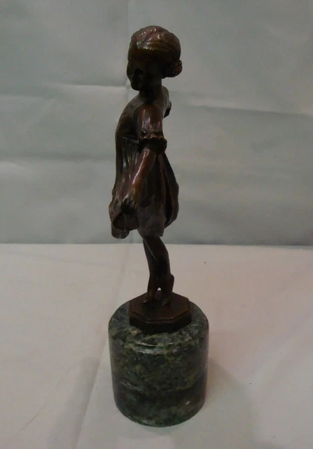 Estatua Bailarín Ópera Art Deco Estilo Art Nouveau Estilo Bronce sólido Firmado 3
