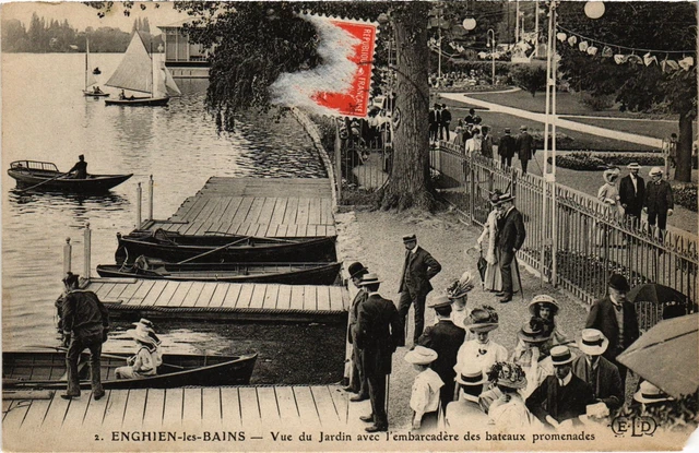 CPA Enghien les Bains Vue du Jardin avec l'embarcadere FRANCE (1308352)