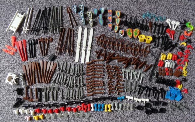 Lego Bausteine Konvolut Sammlung Zubehör für Minifiguren Waffen Tassen