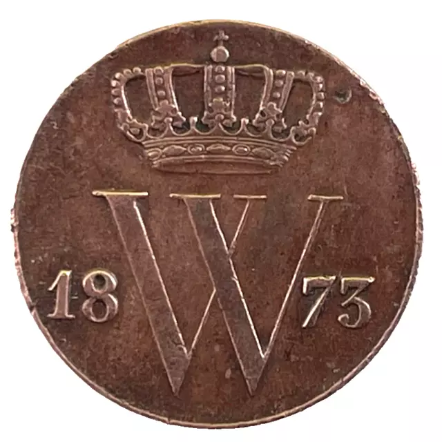 Netherlands, Willem III, 1/2 Cent, 1873 U, XF+