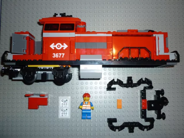 Lego City Eisenbahn D - Lok ( rot )  3677 / 7938 / 7939  / 60052 / 9V 3