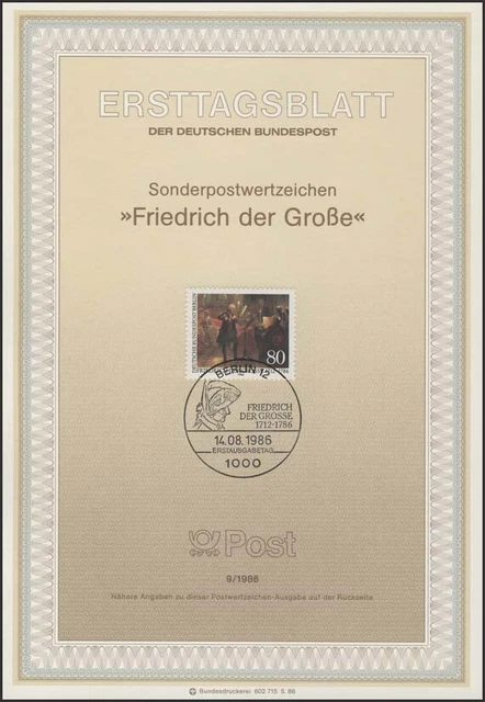 ETB 09/1986 König Friedrich der Große von Preußen