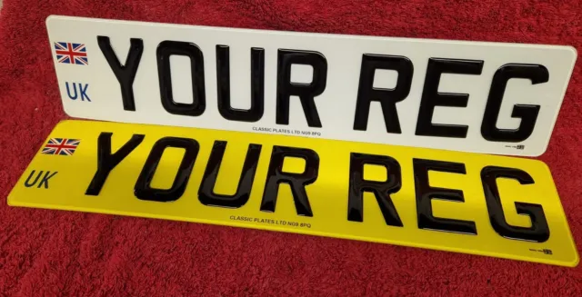 Uk Eu 3D Gel Style Number Plates (Pair) For Front And Rear Road Legal.