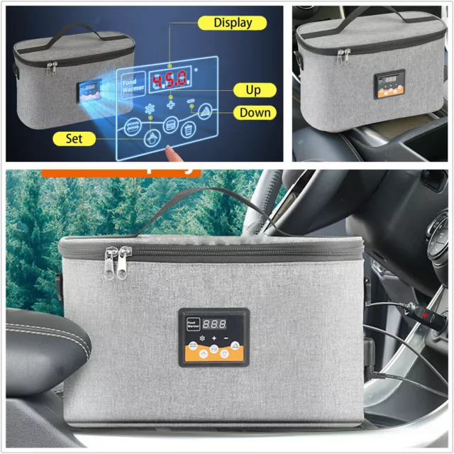 12V 8L Portable Car Electric Food Heating Bag Lunch Box Warmer Milk Container