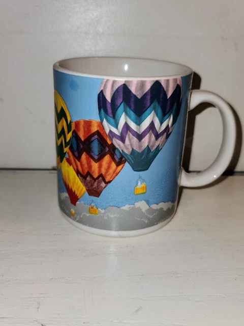 Vintage Otagiri Japan Sunrise Pub Hot Air Balloons Sky Multicolor Coffee Mug Cup