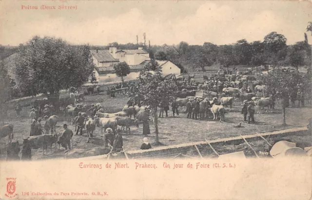 Cpa 79 Environs De Niort / Prahecq / Un Jour De Foire