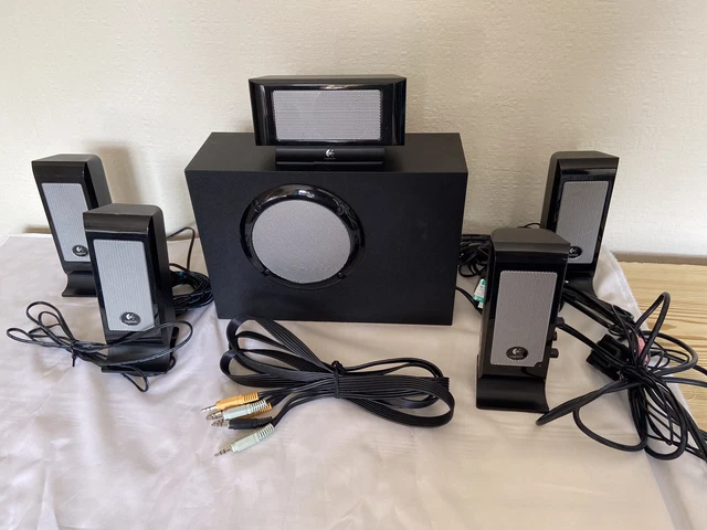 LOGITECH S500 MULTIMEDIA Surround Computer PC Speaker System Black