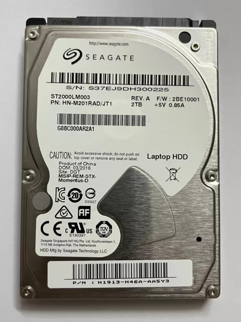 Seagate Momentus ST2000LM003 2000 GB 5400RPM 32MB  2.5" SATA Laptop Notebook HDD