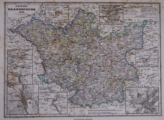 Dated 1836 Universal Atlas Map ~ BRANDENBURG - GERMANY ~ (10x12)-#1282