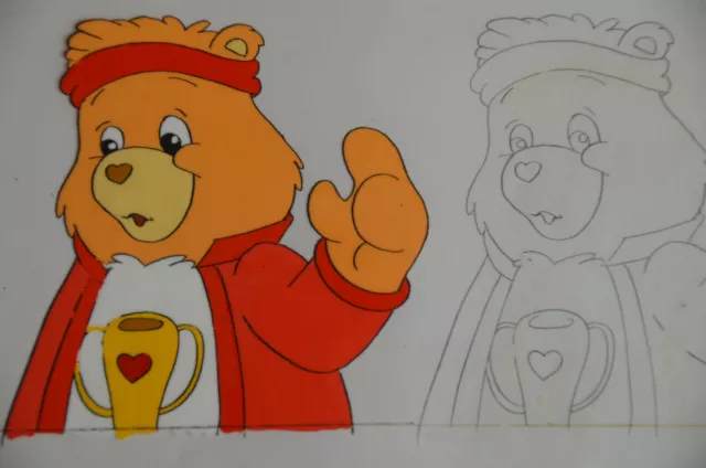 RUPERT BEAR TV SERIES ORIGINAL HAND PAINTED CEL & COPY BACKGROUND