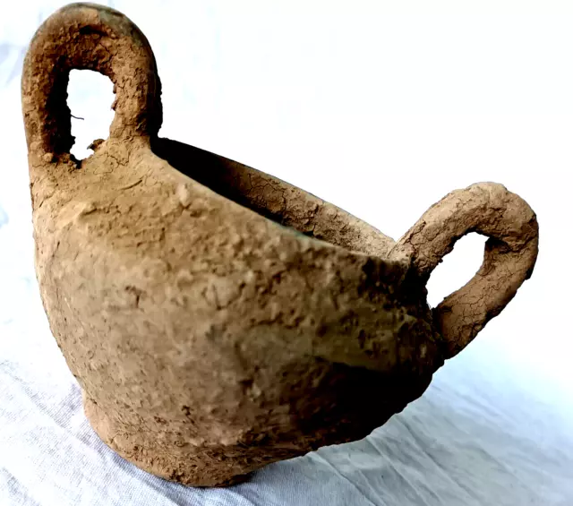 300 BC Ancient Roman Ceramic Vessel Amphora Pot Uncleaned Intact Museum Quality