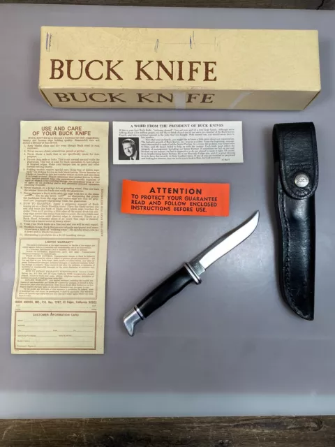 Buck Knife 102 Vintage 1972-86 With Box Woodsman fixed blade Buck Hunting Knife