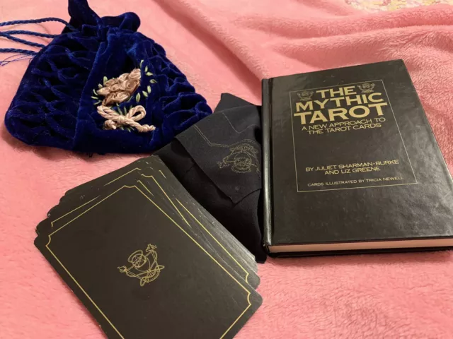 The Mythic Tarot Book by Juliet Sherman-Burke 1986 With Ritual Mat Cards And Bag