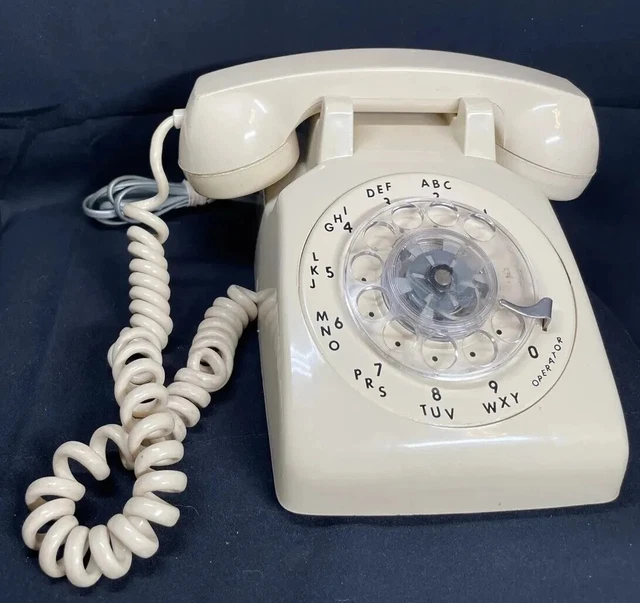 Retro Classig VINTAGE ROTELCOM ROTERY Dial Phone in Cream Color RJ11 Connection £31. ...