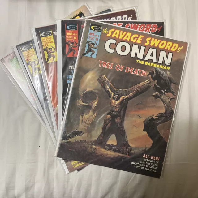 Savage Sword Of Conan lot (Issues 5, 6, 8, 9, 10) 1975