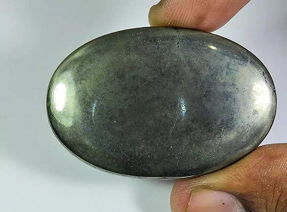 110Cts. Natural Apache Gold Pyrite Oval Cabochon Loose Gemstone 31X46X04MM t851