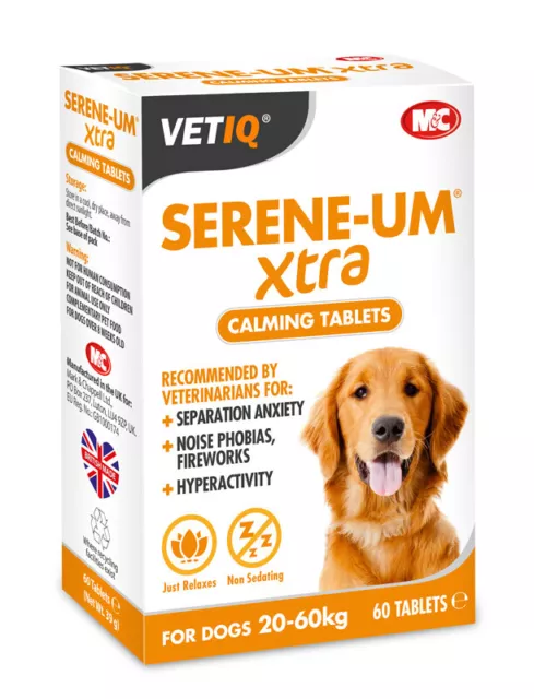 Serene-Um Calm Xtra para Hyperactive Perros 20-60kg 60 Tabletas Alivia Agresión