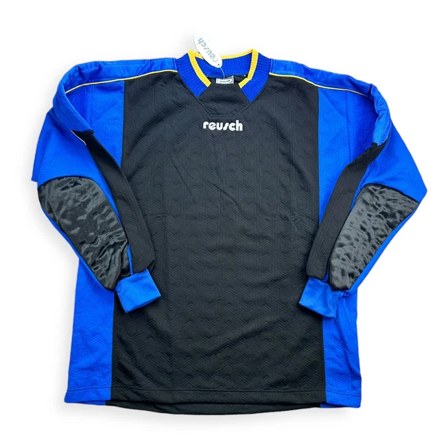 Maillot De Gardien Vintage Reusch Années 90 - Bleu - Taille L - Manches Longues - Occasion Très Bon état